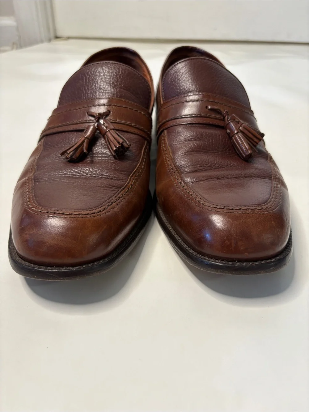 Bostonian Men's Chestnut Brown Leather Tassel Classic Slip On Italian Loafers 12